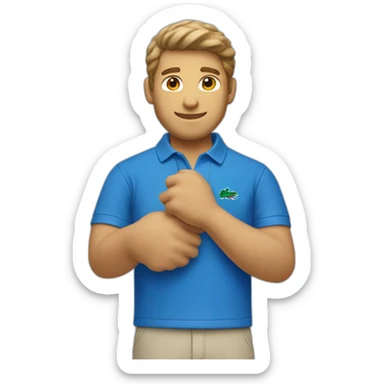 Lacoste white friends man with blue polo shirt sticker