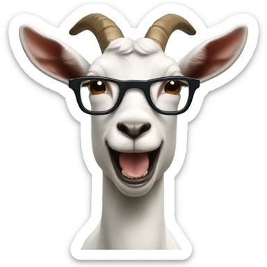 Goat with glasses and buck teeth sticker