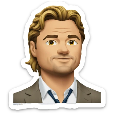 Leonardo DiCaprio in 'The Wolf of Wall Street' near the computer with stocks  sticker