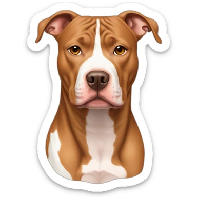 One Tan pitbull with white strip on face with one copper pitbull sticker