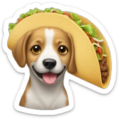 Un chien qui mange un tacos sticker