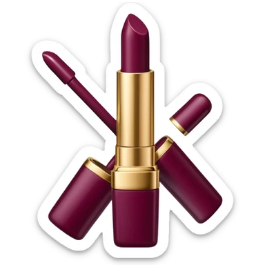 Dolce and Gabbana realistic burgundy plum liquid lipstick, transparent tube, gold shiny lid sticker