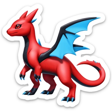 Cute Shiny Guilmon-Salandit-Umbreon-Fakémon-hybrid-creature (full body)  sticker