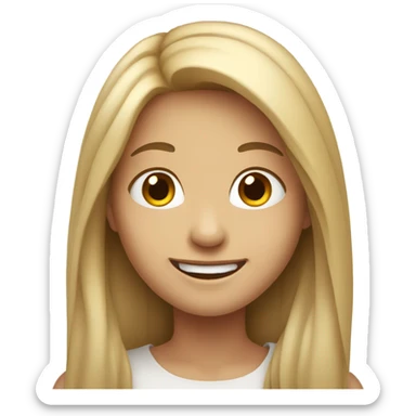 smiling girl with long hair sticker