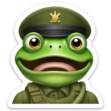 A frog in the military sticker