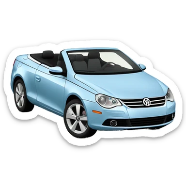 2008 light blue volkswagen eos convertible with cream interior sticker
