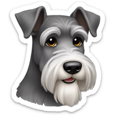 dog color "pepper and salt" breed medium Schnauzer with hanging ears sticker