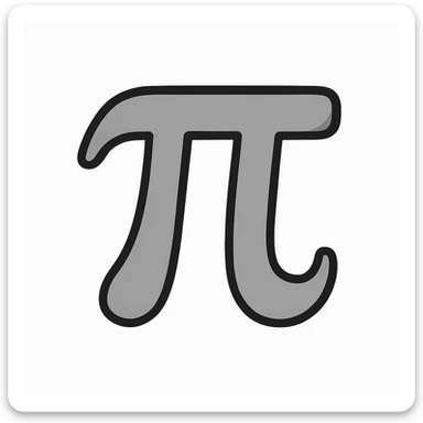 flat gray version of the pi (π) symbol, minimalist and clean sticker