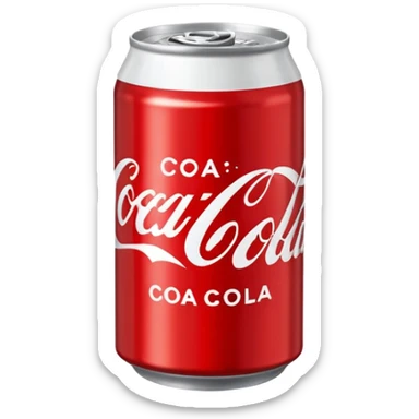 Draw a classic Coaa-Cola can with red label & white script logo. sticker
