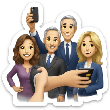 marcelo rebelo de sousa taking a selfie with people sticker