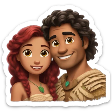 moana and ariel disney sticker