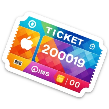 Ticket to get access to the app sticker