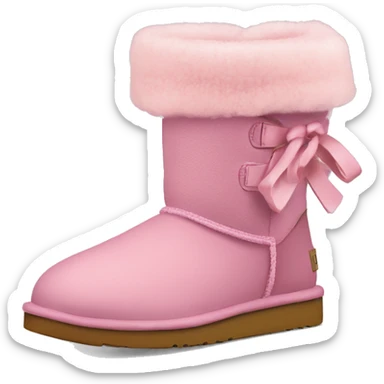 botas ugg con un lazo rosa sticker