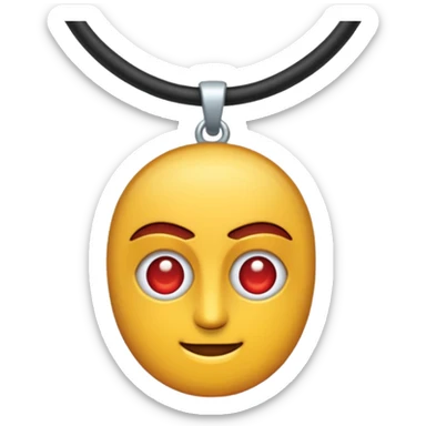 Kırmızı ince uçlu kolye şeklinde sarkaç sticker