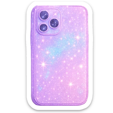 sparkling girly phone, radiant and dreamy, no background sticker