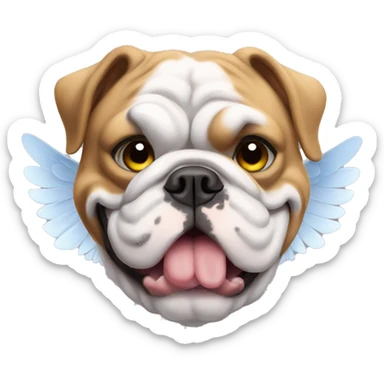 English bulldog with angle wings sticker