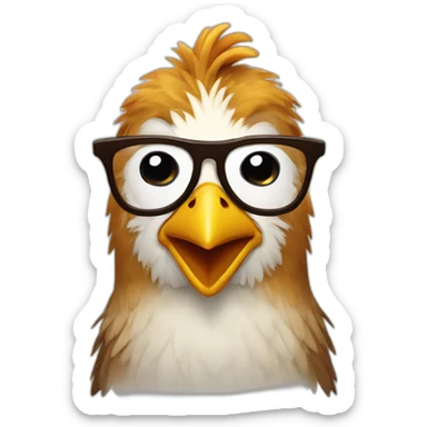 gallina con gafas sticker