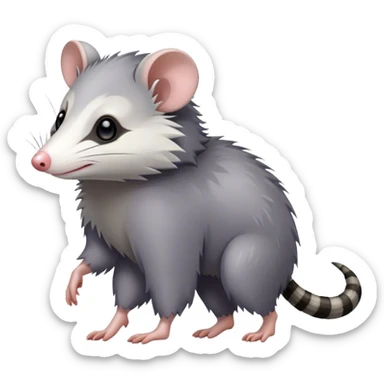 Opossum walking sticker