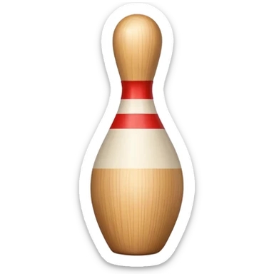a wooden bowling pin sticker