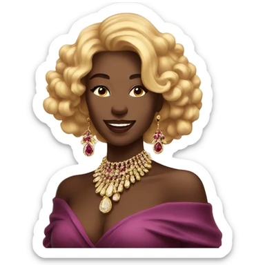 radiant beauty in jewelry with wine sticker