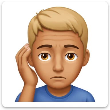 Saying sorry while holding ear emoji sticker