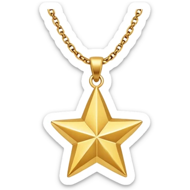 Star charm in necklace – golden star-shaped trinket.
 sticker