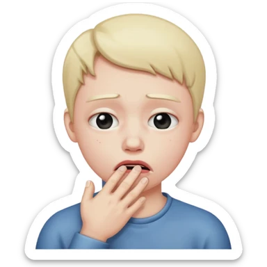 Sad person choking themself sticker