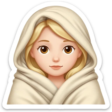 girl in a blanket sticker