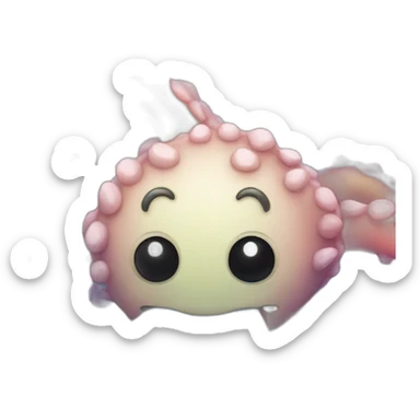 a cute multi-colored kraken  sticker