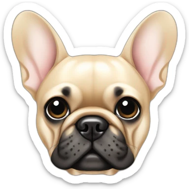 French bulldog beige with black dots on the head sticker