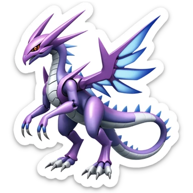  Cool Edgy Shiny Godly Ethereal Digimon-Genesect-Palkia-Dialga-hybrid full body sticker