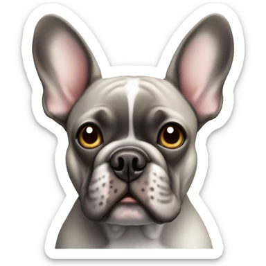 french bulldog with grey fur and brown eyes  sticker