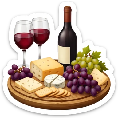 charcuterie board with wine sticker