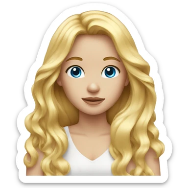 a girl with long blonde hair blue eyes sticker