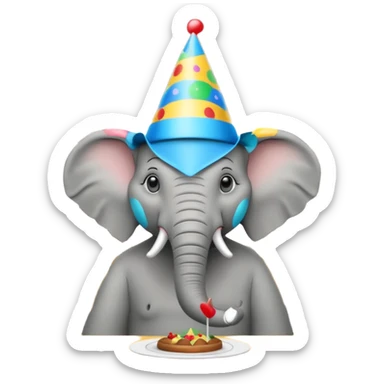 elephant  at a restaurant table sticker