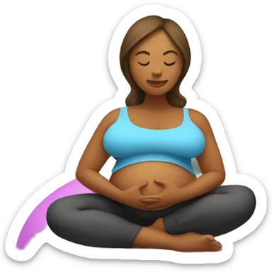 Pregnant woman on yoga ball sticker