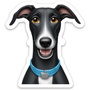 Black greyhound with braces sticker