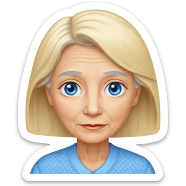 sarışın mavi gözlü yaşlı kadın sticker