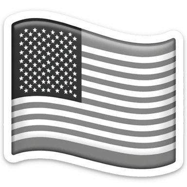 American flag emoji but in black and white sticker