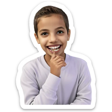 smiling boy in horror landscape sticker