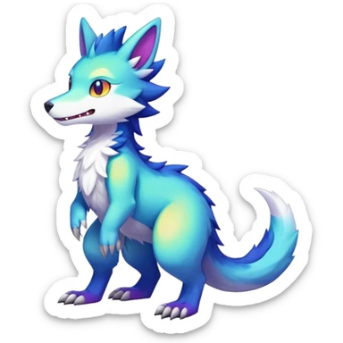  Colorful Shiny Kawaii Sergal FurSona Fakemon Full Body sticker