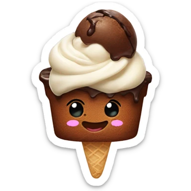 Brownie with icecream sticker