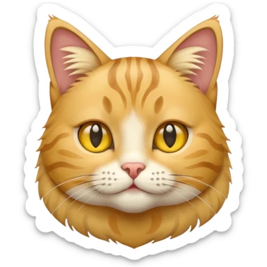 Cat grey and yellow sticker