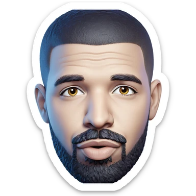 portrait of a bearded man sticker