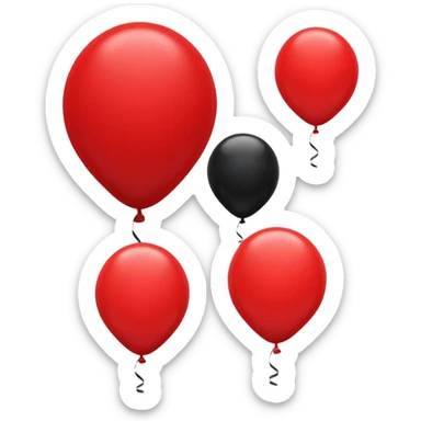 Red and black balloon for Place it next to the name in the directory. sticker