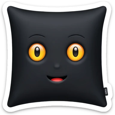 a black  pillow with dark aura coming out of it  sticker