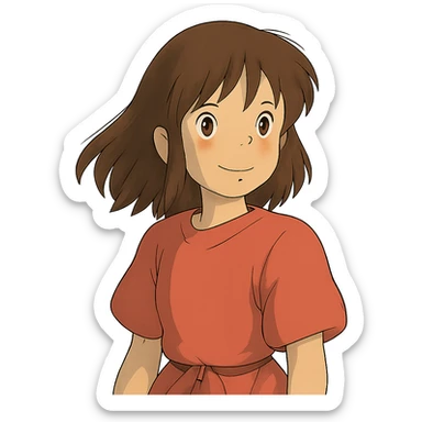 a girl as a film character sticker