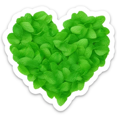 mint heart sticker