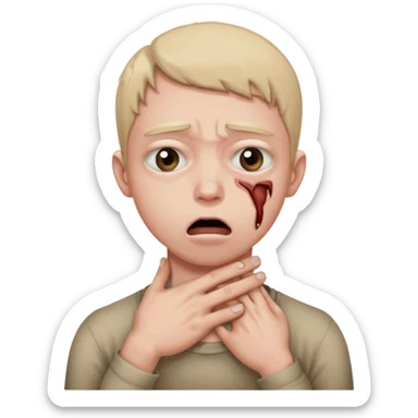 Make someone choke themselves like choking emote when you do smth wrong sticker