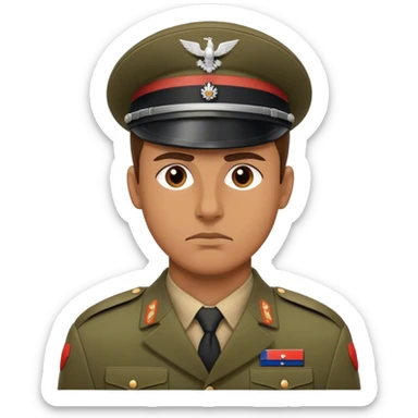 photorealistic serious french soldier sticker
